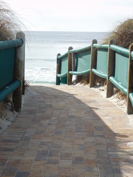 Beach Access pathway next to cottages 66 and 67- Seaside Cottages Fish Hoek